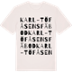 Vintage White t-shirt med Karl-Töfåsens fäbod ordlek t-shirt