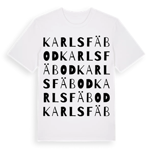 Karls fäbod ordlek t-shirt – ekologisk bomull t-shirt från Pinshirt