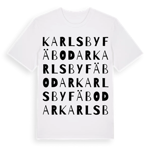 Karlsby Fäbodar ordlek t-shirt – ekologisk bomull t-shirt från Pinshirt