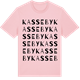 Pink Cotton t-shirt med Kasseby ordlek t-shirt