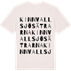 Vintage White t-shirt med Kinnvallsjösätrarna ordlek t-shirt