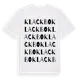 White t-shirt med Klackbo ordlek t-shirt