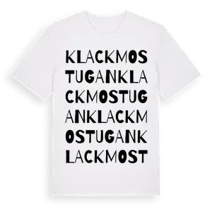 Klackmostugan ordlek t-shirt – ekologisk bomull t-shirt från Pinshirt