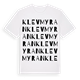 White t-shirt med Klevmyran ordlek t-shirt