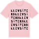Pink Cotton t-shirt med Klevsätern ordlek t-shirt