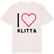 Vintage White t-shirt med Jag älskar Klitta t-shirt stort tryck
