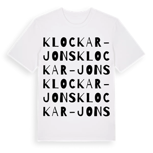 Klockar-Jons ordlek t-shirt – ekologisk bomull t-shirt från Pinshirt