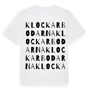 Klockarbodarna ordlek t-shirt – ekologisk bomull t-shirt från Pinshirt