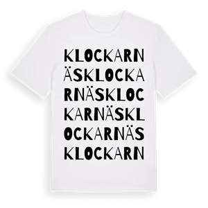 Klockarnäs ordlek t-shirt – ekologisk bomull t-shirt från Pinshirt