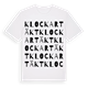 White t-shirt med Klockartäkt ordlek t-shirt