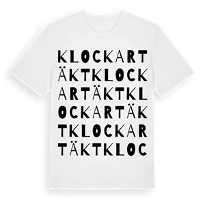 Klockartäkt ordlek t-shirt – ekologisk bomull t-shirt från Pinshirt