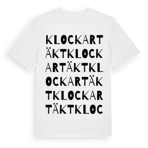 Klockartäkt ordlek t-shirt – ekologisk bomull t-shirt från Pinshirt