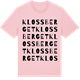 Pink Cotton t-shirt med Klossberget ordlek t-shirt