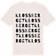 Vintage White t-shirt med Klossberget ordlek t-shirt