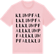 Pink Cotton t-shirt med Klumpfall ordlek t-shirt