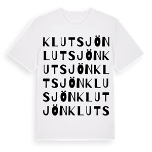Klutsjön ordlek t-shirt – ekologisk bomull t-shirt från Pinshirt