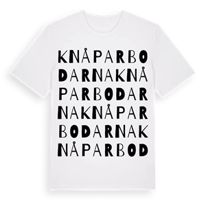 Knåparbodarna ordlek t-shirt – ekologisk bomull t-shirt från Pinshirt