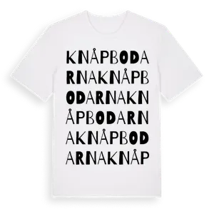 Knåpbodarna ordlek t-shirt – ekologisk bomull t-shirt från Pinshirt