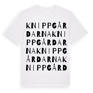 Knippgårdarna ordlek t-shirt – ekologisk bomull t-shirt från Pinshirt