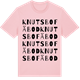 Pink Cotton t-shirt med Knutsbo fäbod ordlek t-shirt