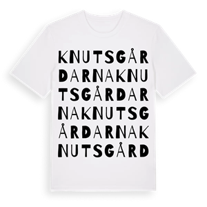 Knutsgårdarna ordlek t-shirt – ekologisk bomull t-shirt från Pinshirt
