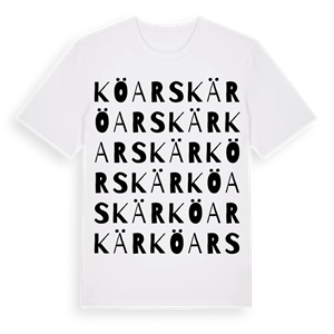 Köarskär ordlek t-shirt – ekologisk bomull t-shirt från Pinshirt