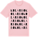 Pink Cotton t-shirt med Kolarbo ordlek t-shirt