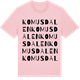 Pink Cotton t-shirt med Komusdalen ordlek t-shirt