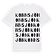 White t-shirt med Konnsjön ordlek t-shirt
