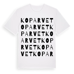 Koparvet ordlek t-shirt – ekologisk bomull t-shirt från Pinshirt