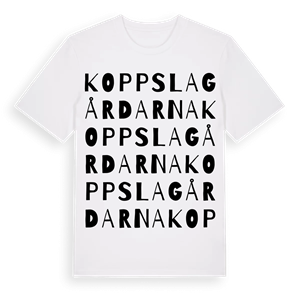 Koppslagårdarna ordlek t-shirt – ekologisk bomull t-shirt från Pinshirt
