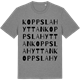 Mid Heather Gray t-shirt med Koppslahyttan ordlek t-shirt