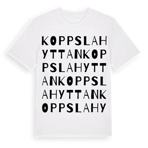 Koppslahyttan ordlek t-shirt – ekologisk bomull t-shirt från Pinshirt