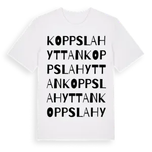 Koppslahyttan ordlek t-shirt – ekologisk bomull t-shirt från Pinshirt