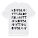 White t-shirt med Koppslahyttan ordlek t-shirt