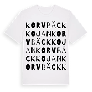 Korvbäckkojan ordlek t-shirt – ekologisk bomull t-shirt från Pinshirt