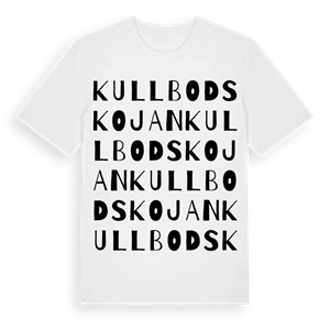 Kullbodskojan ordlek t-shirt – ekologisk bomull t-shirt från Pinshirt