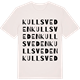 Vintage White t-shirt med Kullsveden ordlek t-shirt