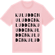 Pink Cotton t-shirt med Kuludden ordlek t-shirt
