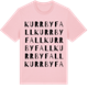 Pink Cotton t-shirt med Kurrbyfall ordlek t-shirt