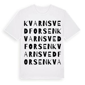 Kvarnsvedforsen ordlek t-shirt – ekologisk bomull t-shirt från Pinshirt