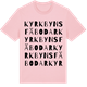 Pink Cotton t-shirt med Kyrkbyns fäbodar ordlek t-shirt