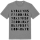 Mid Heather Gray t-shirt med Kyrkbyns fäbodar ordlek t-shirt