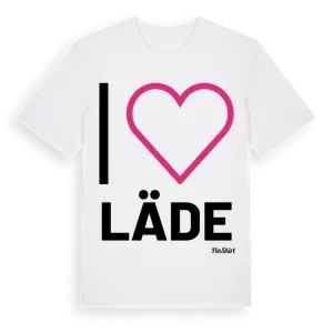 Jag älskar Läde t-shirt stort tryck – ekologisk bomull t-shirt från Pinshirt