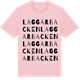 Pink Cotton t-shirt med Laggarbacken ordlek t-shirt