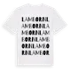 White t-shirt med Lamborn ordlek t-shirt