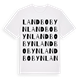 White t-shirt med Landbobyn ordlek t-shirt
