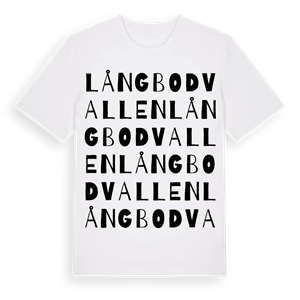 Långbodvallen ordlek t-shirt – ekologisk bomull t-shirt från Pinshirt
