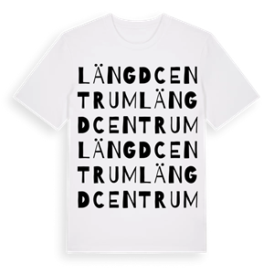Längdcentrum ordlek t-shirt – ekologisk bomull t-shirt från Pinshirt