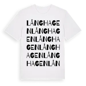 Långhagen ordlek t-shirt – ekologisk bomull t-shirt från Pinshirt